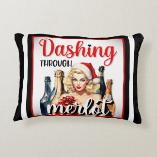 Coussins Décoratifs Retro Noël Pinup Dashing Through the Merlot