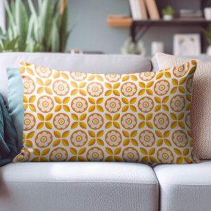 Coussins Décoratifs Retro Orange Blush rose Jaune Motif Floral