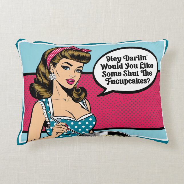 Coussins Décoratifs Retro Pinup_ Hey Darlin (Devant)