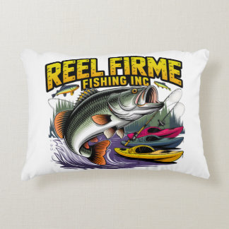 Coussins Décoratifs Rétro "Reel Firme Fishing Inc" Bass & Kayak Lombai