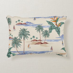 Coussins Décoratifs Retro sans couture motif d'île tropicale à la lumi