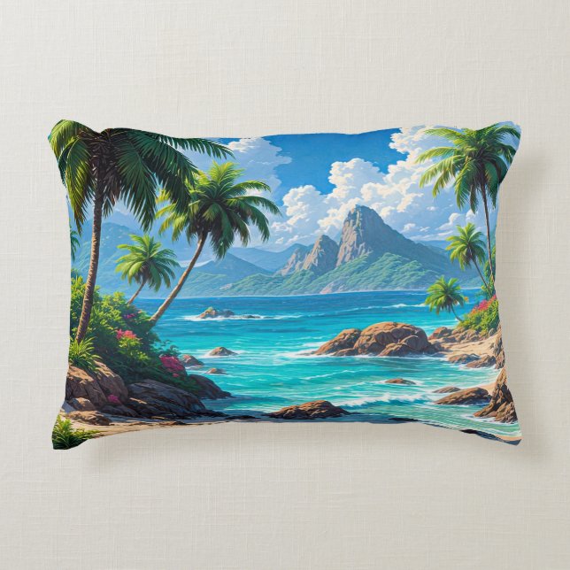 Coussins Décoratifs Rêve, Paradis Tropical, (Devant)