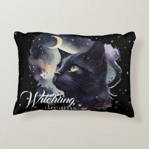 Coussins Décoratifs Rêves de cuisine Chat noir et étoiles