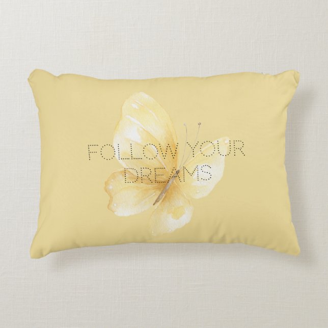 Coussins Décoratifs Rêves de papillon jaune (Devant)