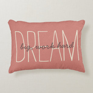Coussins Décoratifs Rêvez Grand Coral & Cream Citation Motivation Scri