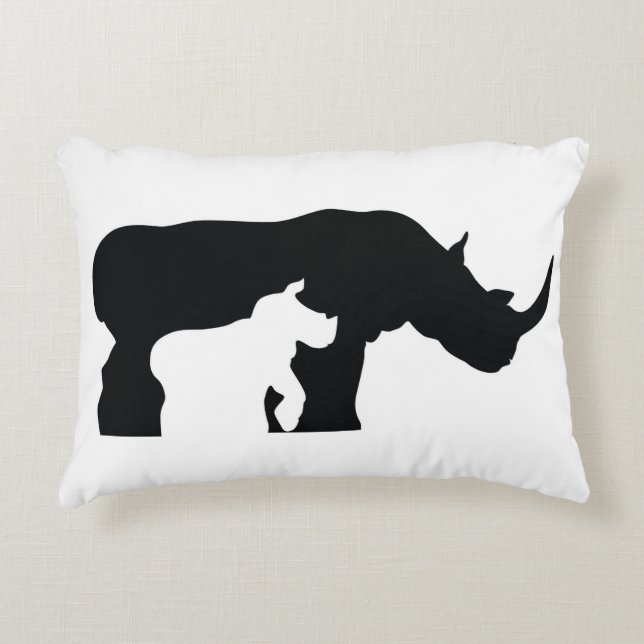 Coussins Décoratifs Rhino noir et blanc (Devant)