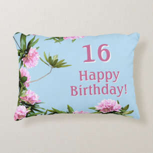 Coussins Décoratifs Rhododendron personnalisé pour un 16e anniversaire