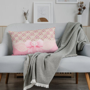 Coussins Décoratifs Ribbon Et Dentelle vintage Rose Floral Rose
