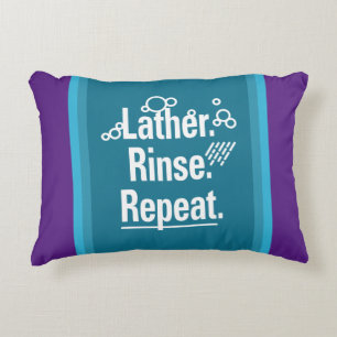 Coussins Décoratifs Rincer Lather Répéter Blanc Gfx Aqua Stripes