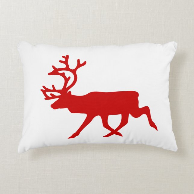 Coussins Décoratifs Rindeer rouge / Silhouette caribou (Devant)