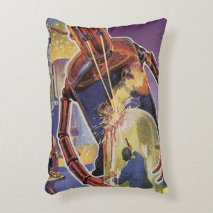 Coussins Décoratifs Robot de science-fiction vintage avec les yeux de