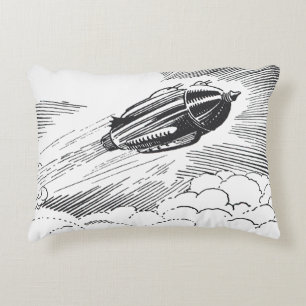 Coussins Décoratifs Rocket de vaisseau spatial de science-fiction vint