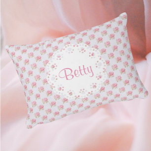 Coussins Décoratifs Rond de dentelle personnalisé aux roses vintage