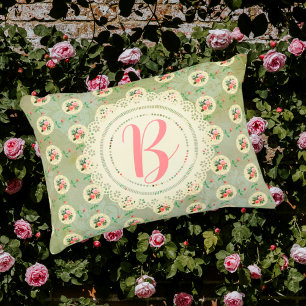 Coussins Décoratifs Rond de serviette personnalisé vintage rose damass