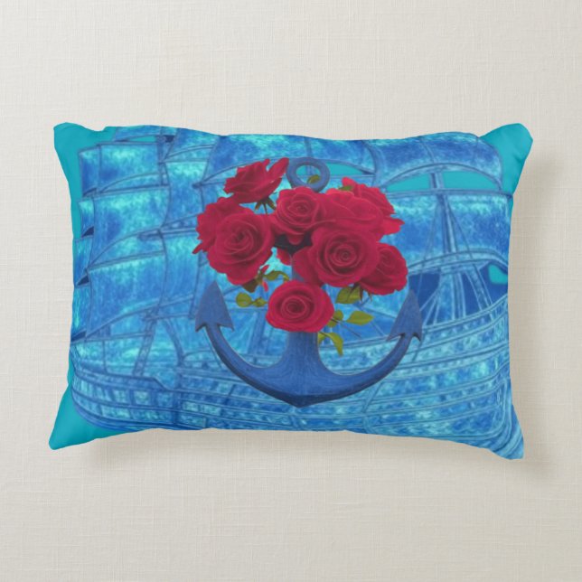 COUSSINS DÉCORATIFS ROSE ANCRE (Dos)