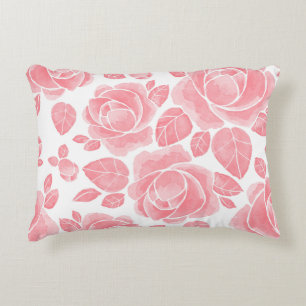 Coussins Décoratifs Rose aquarelle rose - Floral romantique