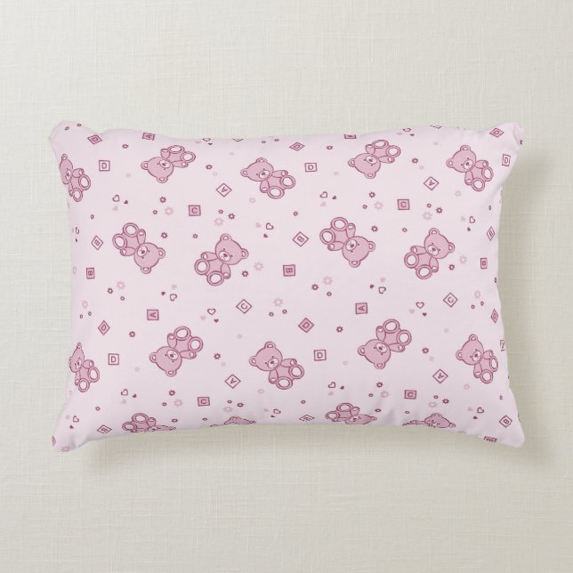 Coussins Décoratifs Rose d'arrière - plan de nounours (Devant)