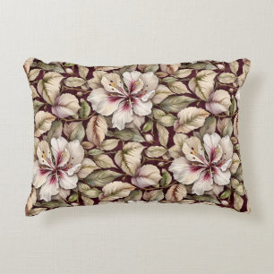 Coussins Décoratifs Rose de Sharon sur Rug Floral Bourgogne