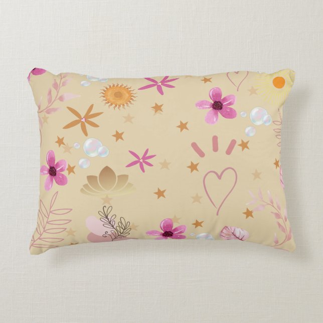COUSSINS DÉCORATIFS ROSE ET BEIGE JETER PILLOTE (Devant)