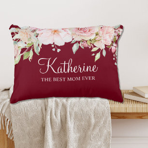 Coussins Décoratifs Rose Fleur Rose Pâle Pastel La Meilleure Maman Qui