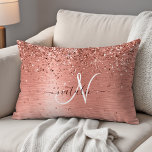 Coussins Décoratifs Rose Gold brossé Parties scintillant métallique No<br><div class="desc">Personnalisez facilement ce design coussin à l'accent chic et branché avec une jolie parties scintillant brillante en or rose sur un arrière - plan métallique brossé en or rose.</div>