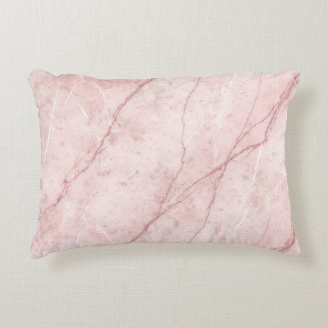 Coussins Décoratifs Rosé Marbre Bio Blush Rose Poudré  (Devant)