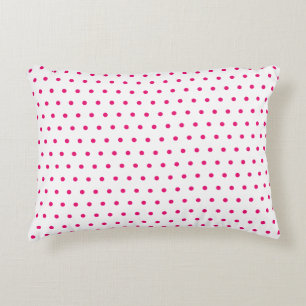 Coussins Décoratifs Rose Petit Pointe Polka Blanc Couleur Personnalisé