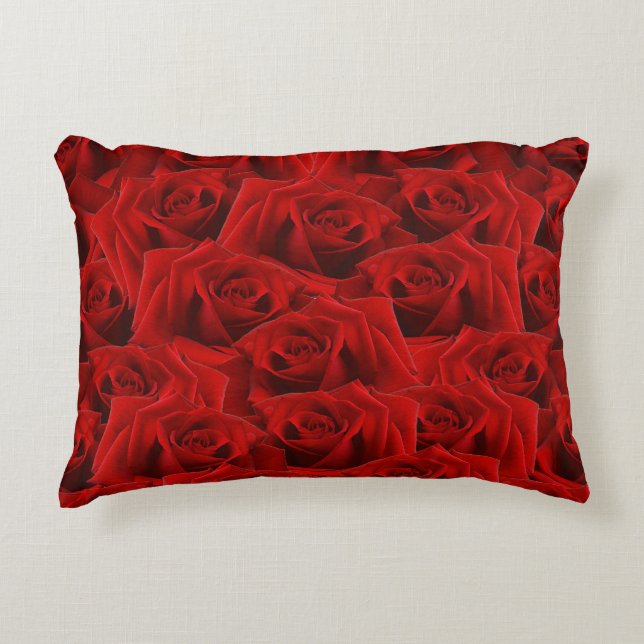 Coussins Décoratifs Rose rouge romantique (Devant)