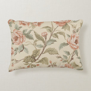 Coussins Décoratifs Rose sauge vert beige shabby chic floral