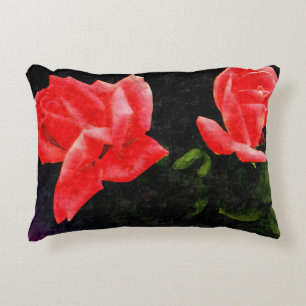 Coussins Décoratifs Rose stylisée double vintage