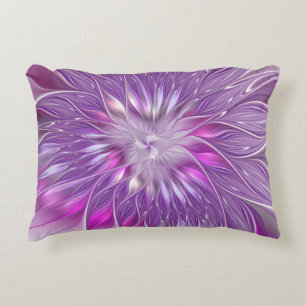 Coussins Décoratifs Rose violet passion Fleur Art Abstrait Fractal