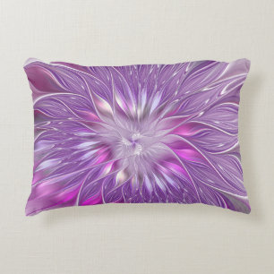 Coussins Décoratifs Rose violet passion Fleur Art Abstrait Fractal