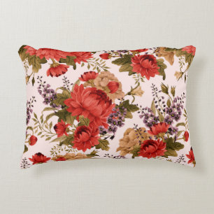 Coussins Décoratifs Roses à motifs floraux sans couture avec chrysanth