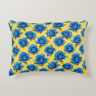 Coussins Décoratifs Roses Bleues Romantiques Fleur Moderne