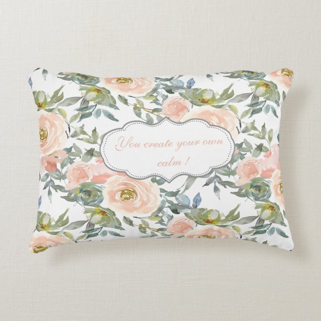 Coussins Décoratifs Roses Élégantes Chic, Message Motivationnel (Devant)