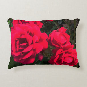 Coussins Décoratifs Roses Fleurs Rouges
