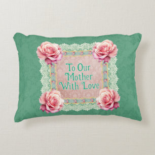 Coussins Décoratifs Roses roses vintages Faded Damask Personnalisé