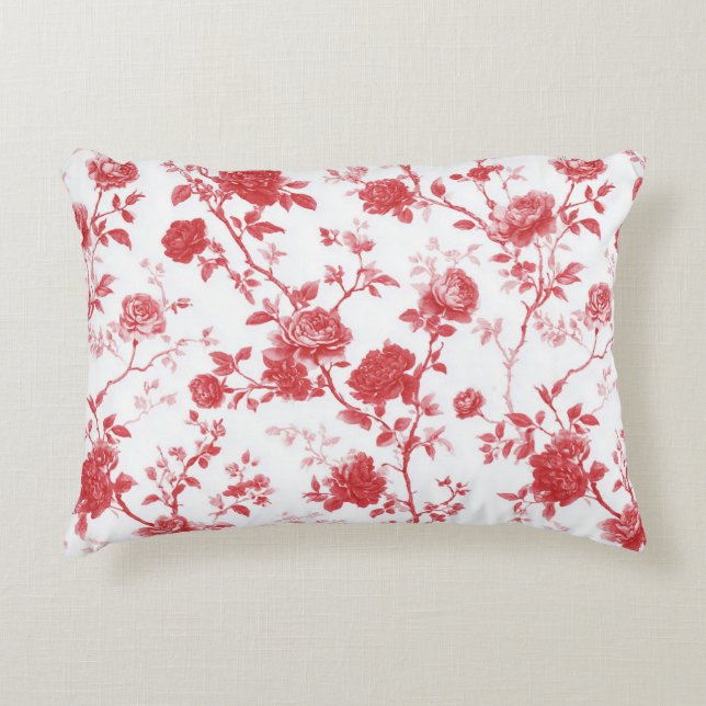 Coussins Décoratifs Roses Rouges Floral (Devant)