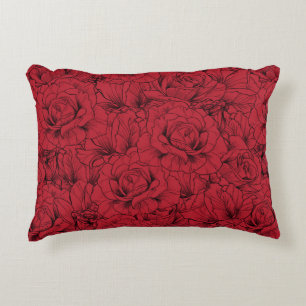 Coussins Décoratifs roses rouges motif sans soudure 