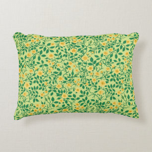 Coussins Décoratifs Roses sauvages en jaune et vert