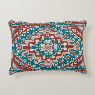 Coussins Décoratifs Rouge Bleu Turquoise Amérindiens Navajo