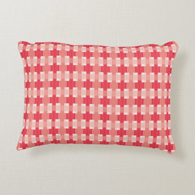 Coussins Décoratifs Rouge et corail plaid (Dos)