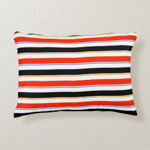 Coussins Décoratifs Rouge Noir Blanc Grilles Lignes Design Motif