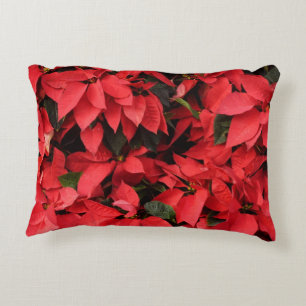 Coussins Décoratifs Rouge Poinsettias II Noël Fête Florale