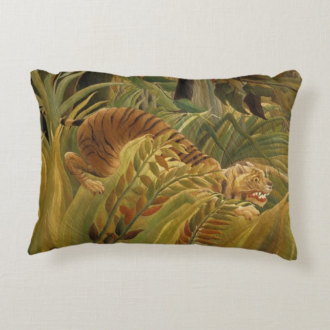 Coussins Décoratifs Rousseau Jungle Tropical Tiger Art (Dos)