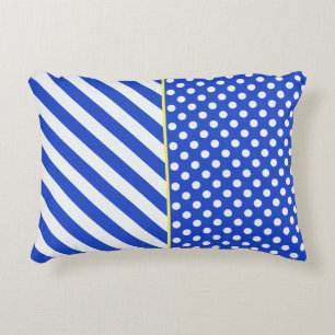 Coussins Décoratifs Royal Blue Polka Dots and Stripes by STaylor