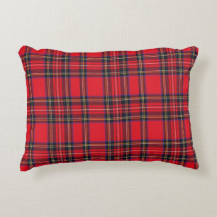 Coussins Décoratifs Royal Stewart tartan rouge noir plaid