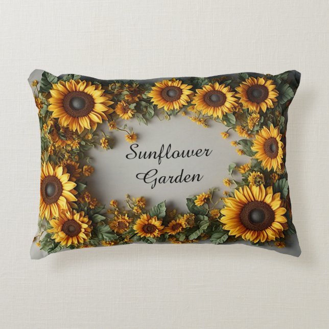 Coussins Décoratifs Rustic Sunflower Floral Bouquet Design (Devant)