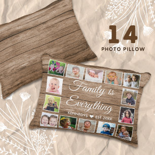 Coussins Décoratifs Rustic Wood 14 Photo Collage Famille Citation