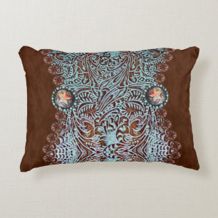 Coussins Décoratifs Rustique brun turquoise de l'ouest motif